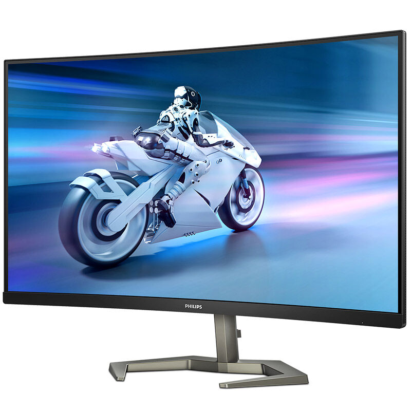 Philips Evnia 5000 32M1C5200W gamingskjerm montert på skrivebord