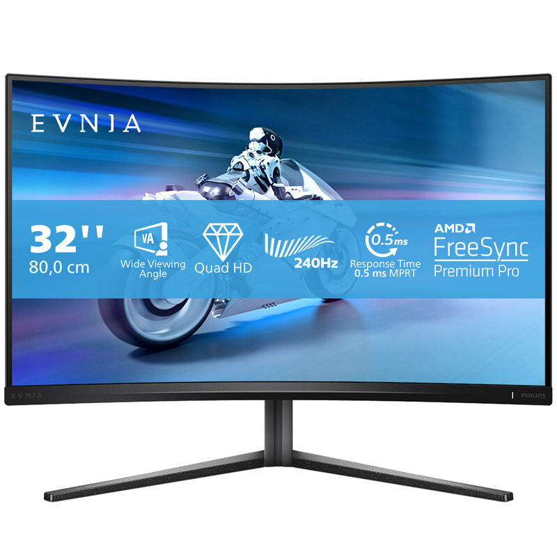 Detalj av Philips Evnia 5000 32M2C5500W kurvet skjerm