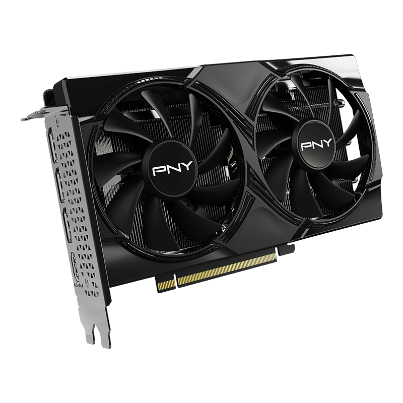 PNY GeForce RTX 5060 OC Edition detalj av kjølevifter