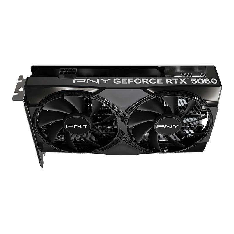 PNY GeForce RTX 5060 OC Edition nærbilde av GPU-chip