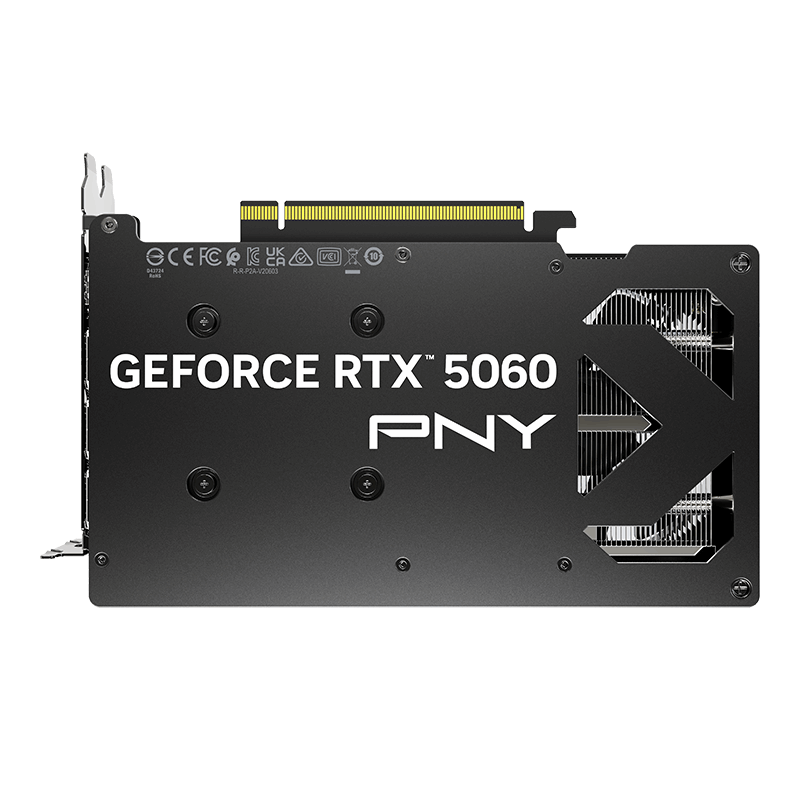 PNY GeForce RTX 5060 OC Edition oversikt fra toppen