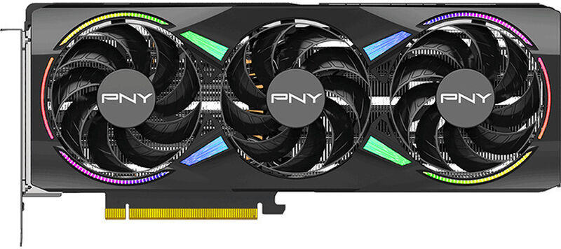 Detalj av PNY GeForce RTX 5070 Ti Epic-X OC ARGB grafikkort vifte