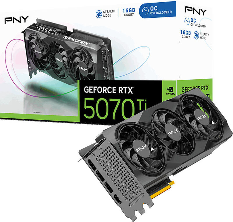 PNY GeForce RTX 5070 Ti OC Edition grafikkort forfra