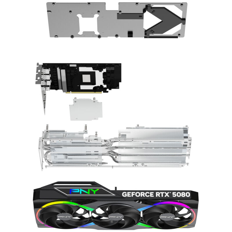 PNY GeForce RTX 5080 Epic-X OC RGB grafikkort med RGB lyseffekt