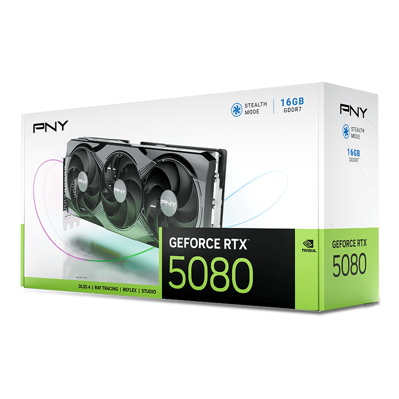 PNY GeForce RTX 5080 Triple Fan grafikkort bakside