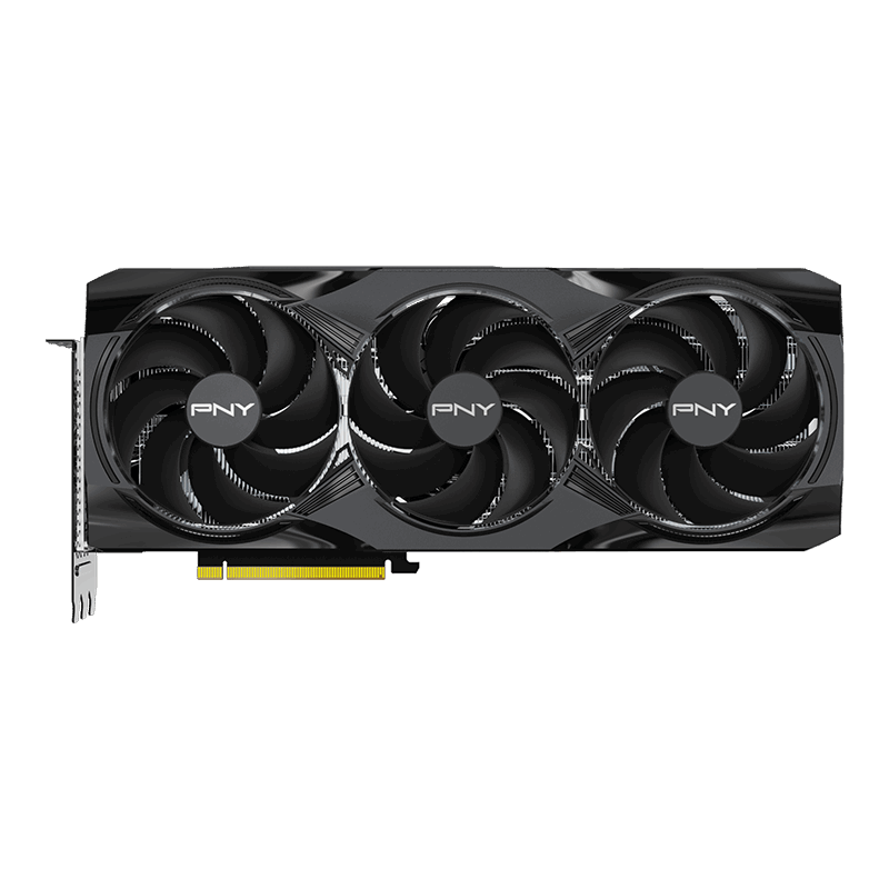 PNY GeForce RTX 5080 Triple Fan grafikkort montert i PC