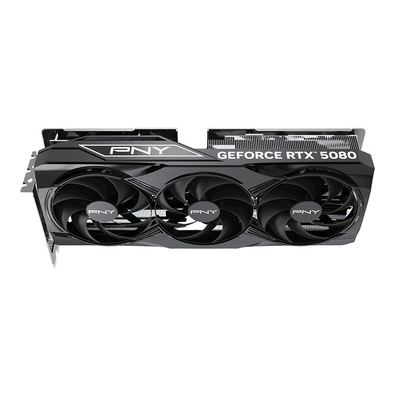 PNY GeForce RTX 5080 Triple Fan grafikkort med kabeltilkoblinger