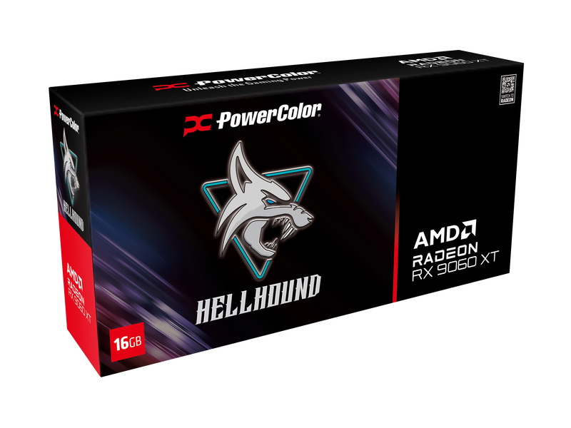 PowerColor Hellhound RX 9060 XT OC grafikkort bakside