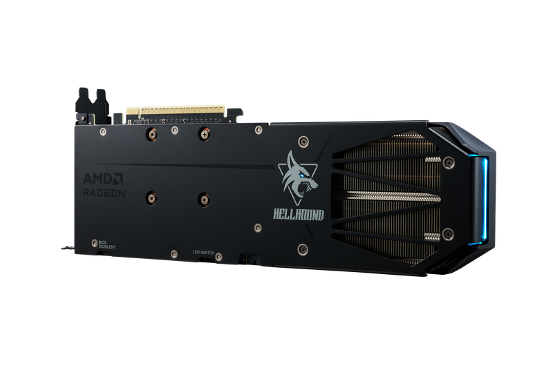 PowerColor Hellhound RX 9060 XT grafikkort sideprofil