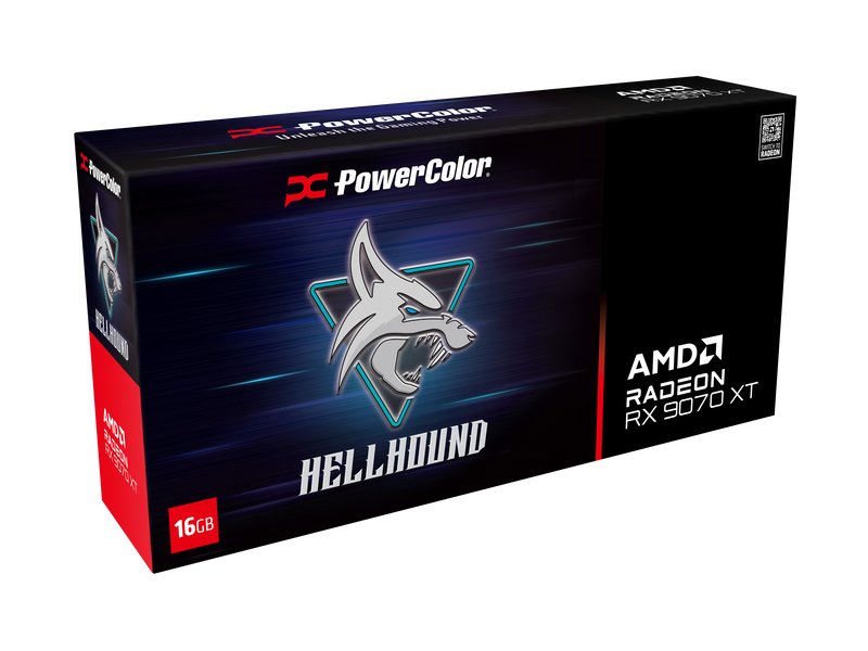 PowerColor Hellhound RX 9070 XT OC grafikkort bakside
