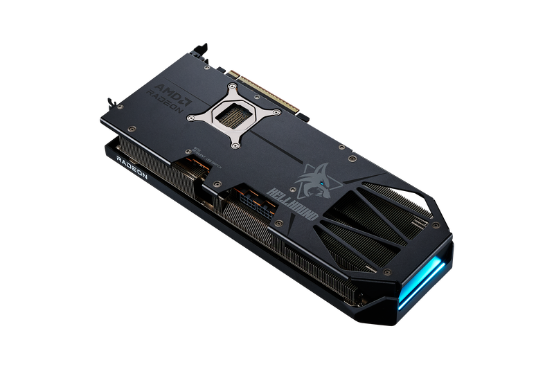 PowerColor Hellhound RX 9070 XT OC grafikkort sideprofil