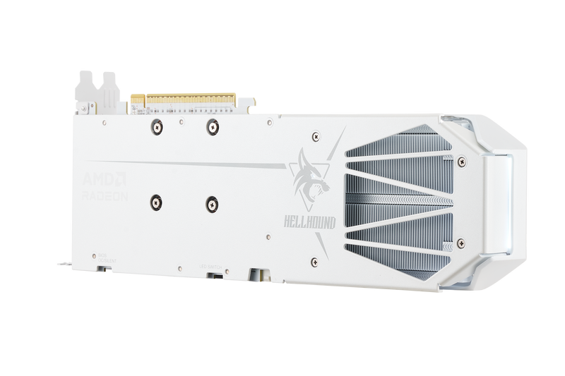 PowerColor Hellhound Spectral White RX 9060 XT OC grafikkort med kabler