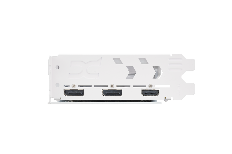 Oversikt av PowerColor Hellhound Spectral White RX 9060 XT OC grafikkort