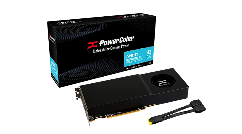 PowerColor Radeon AI PRO R9700 grafikkort forfra