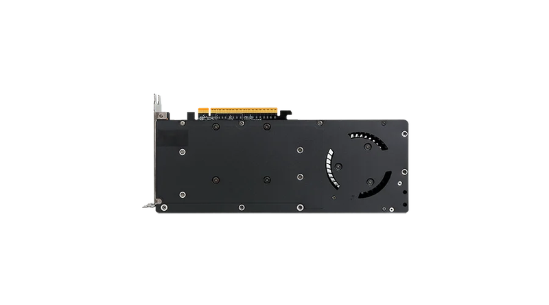 PowerColor Radeon AI PRO R9700 grafikkort sett fra siden