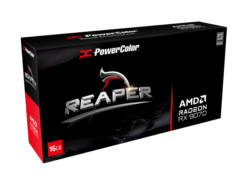 PowerColor Reaper RX 9070 grafikkort 16 GB bakside
