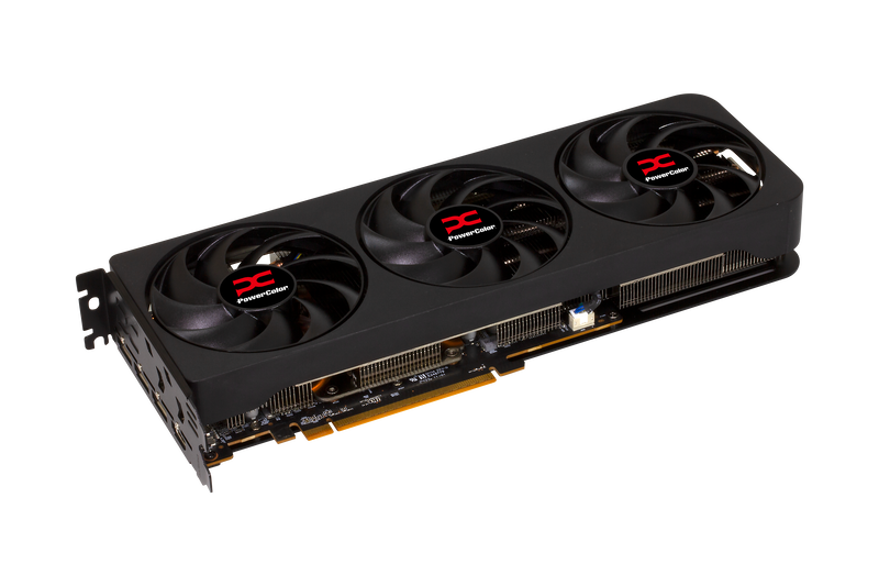 PowerColor Reaper RX 9070 grafikkort 16 GB nærbilde av tilkoblinger