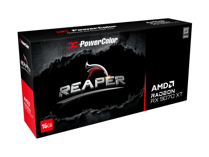 PowerColor Reaper RX 9070 XT grafikkort bakside
