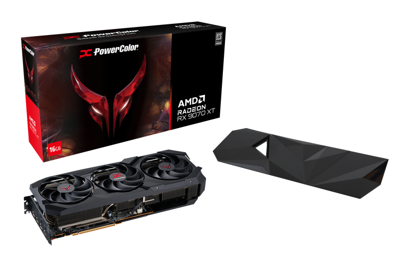 PowerColor Red Devil RX 9070 XT OC SE grafikkort forfra