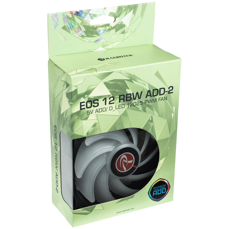 Raijintek EOS 12 RBW ADD vifte 2-pakning komplett pakke
