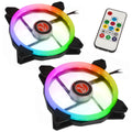 Raijintek IRIS 14 Rainbow RGB vifte 2-pakning forfra