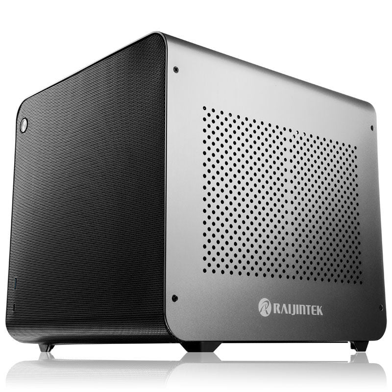 Raijintek METIS EVO AL Mini-ITX kabinett aluminium sølv forfra
