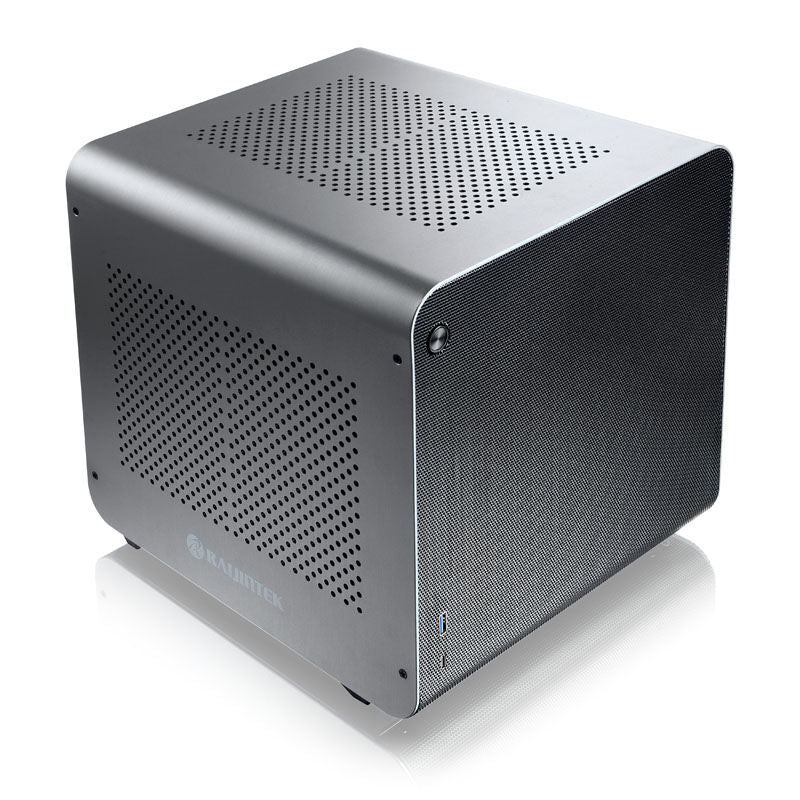 Raijintek METIS EVO AL Mini-ITX kabinett aluminium sølv bakside