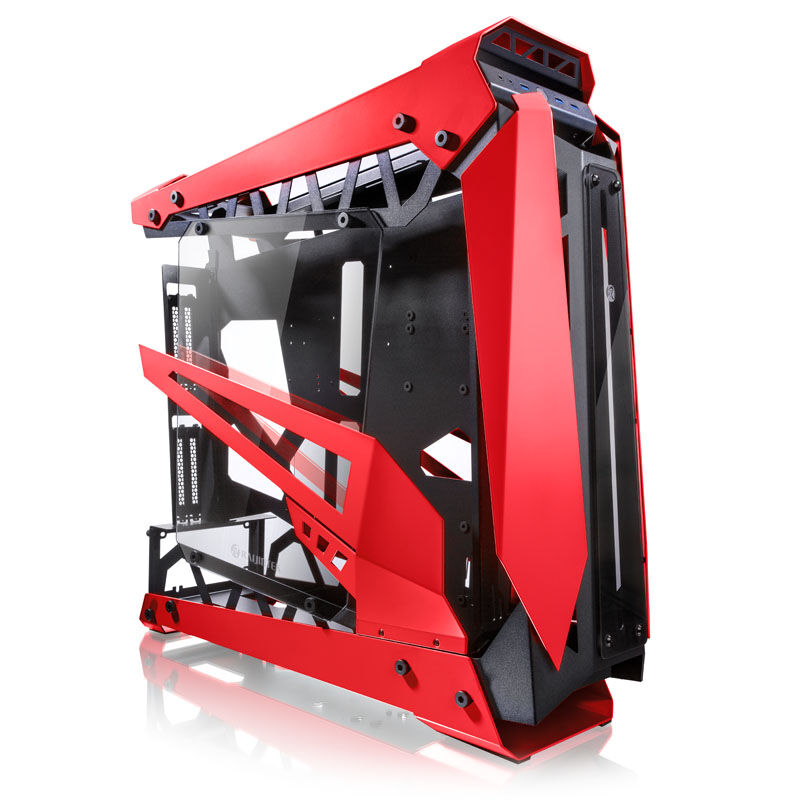 Raijintek NYX PRO showcase fulltårn kabinett herdet glass rød forfra