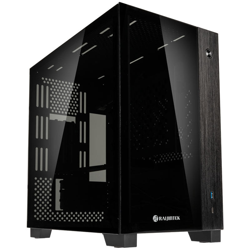 Raijintek PAEAN MINI kabinett Mini-ITX herdet glass svart forfra