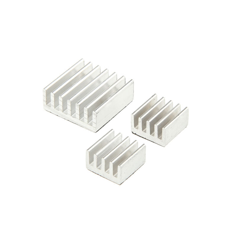 Raspberry Pi kjøleribbe-sett sølv forfra
