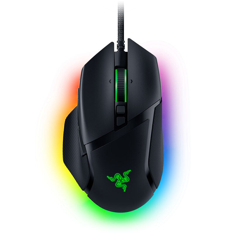 Nærbilde av Razer Basilisk V3 kablet gamingmus knapper
