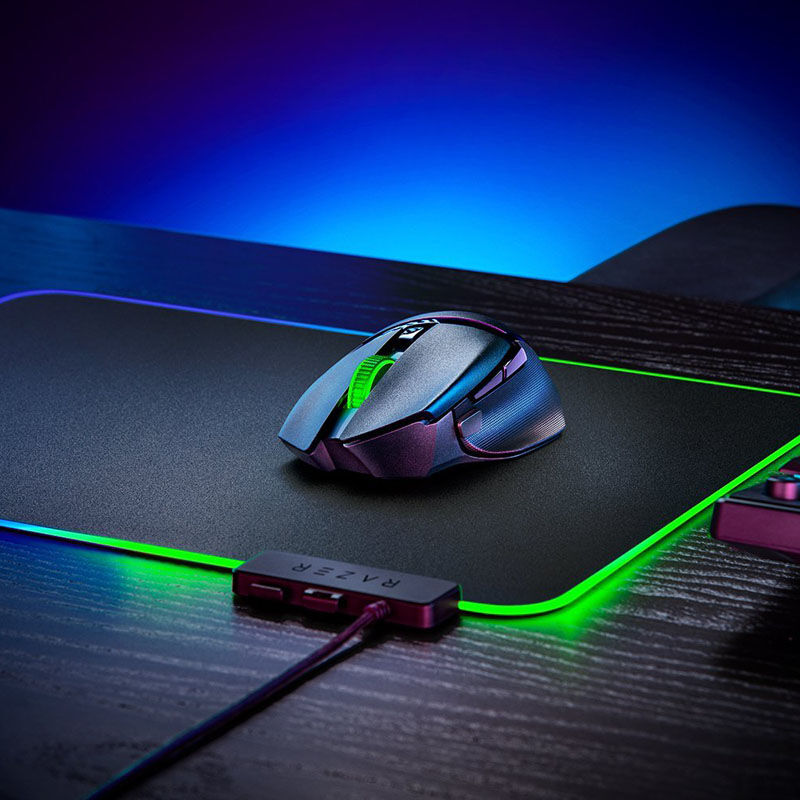 RGB-belysning på Razer Basilisk V3 X HyperSpeed trådløs gamingmus