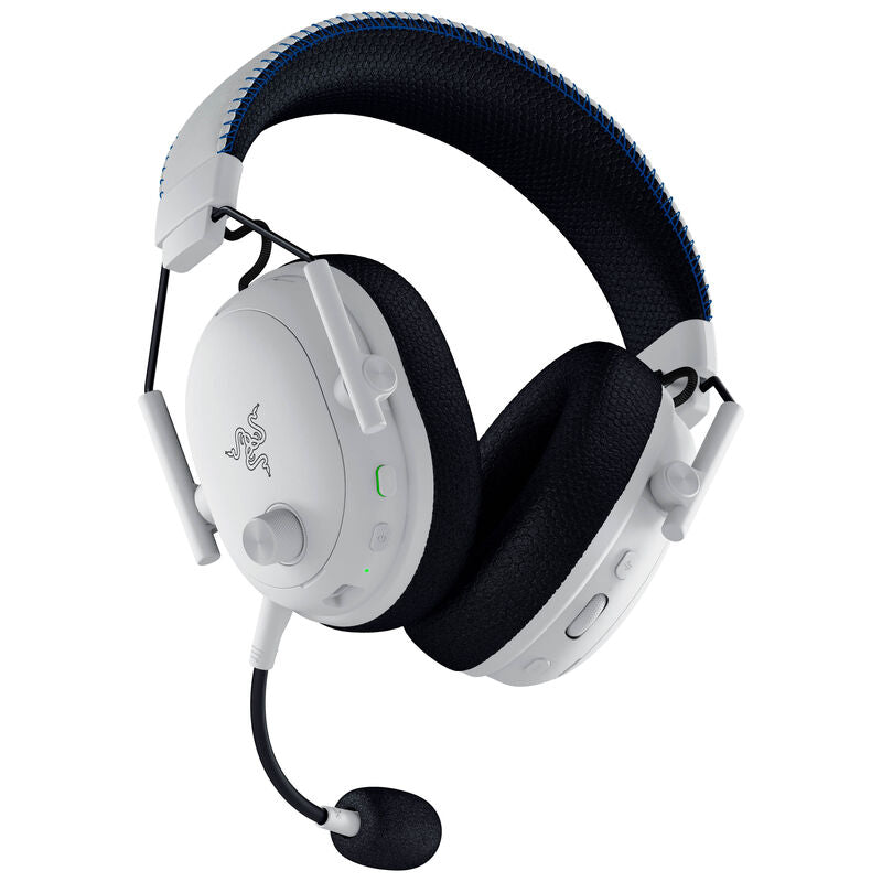 Detalj av Razer BlackShark V3 Pro trådløst gamingheadset for PlayStation hvit mikrofon