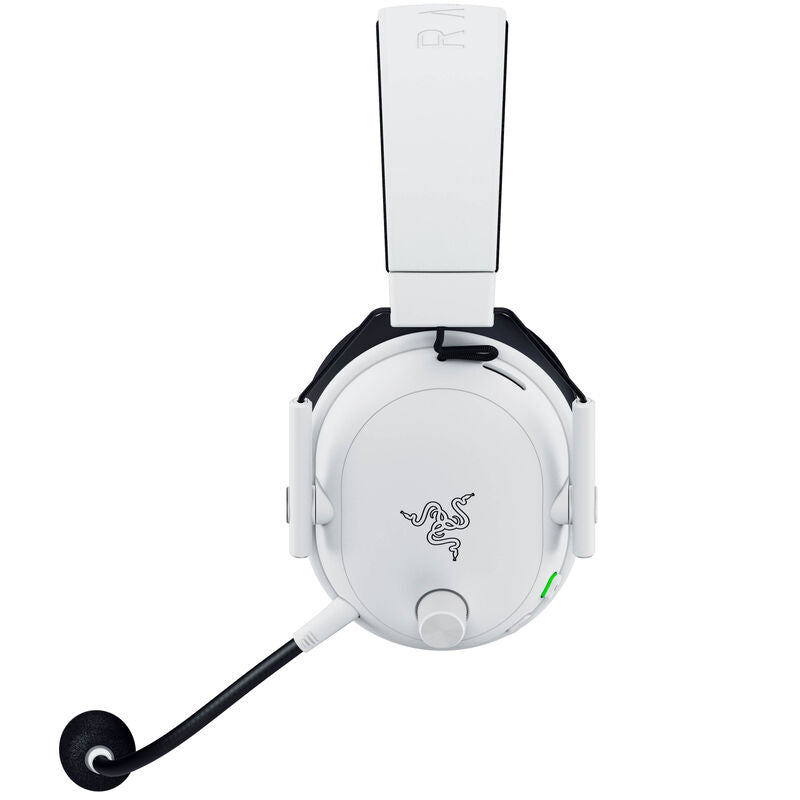 Nærbilde av mikrofon på Razer BlackShark V3 trådløst gamingheadset 7.1 hvit