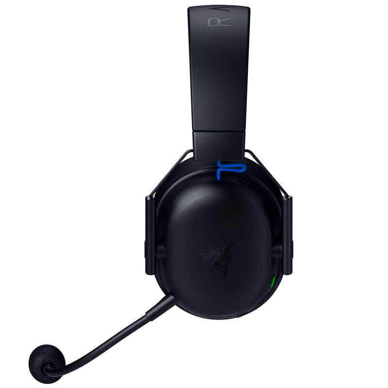 Nærbilde av Razer BlackShark V3 X HyperSpeed gamingheadset PlayStation svart mikrofon