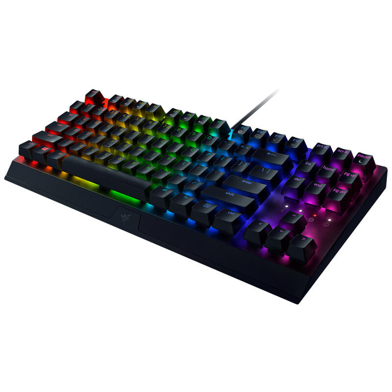 Montert Razer BlackWidow V3 TKL gamingtastatur Green Switch RGB på skrivebord