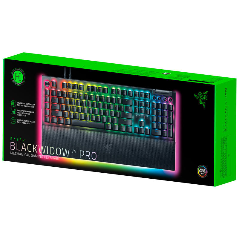 Razer BlackWidow V4 Pro gamingtastatur Green switch med makrotaster