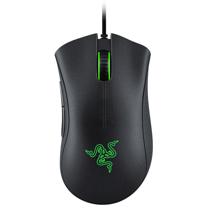 Detaljbilde av Razer DeathAdder Essential gamingmus med optisk sensor