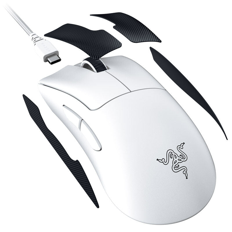 Razer DeathAdder V3 Pro trådløs gamingmus 30K DPI hvit montert