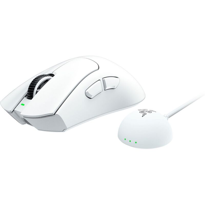 Razer DeathAdder V4 Pro trådløs gamingmus hvit detalj av rullehjul