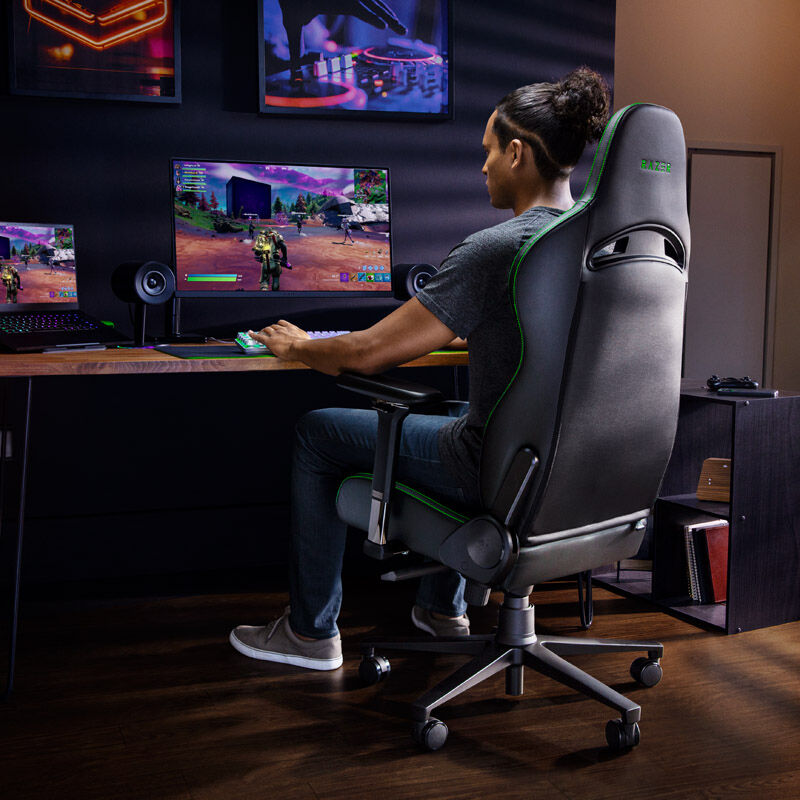 Razer Enki gamingstol svart grønn helhetsbilde