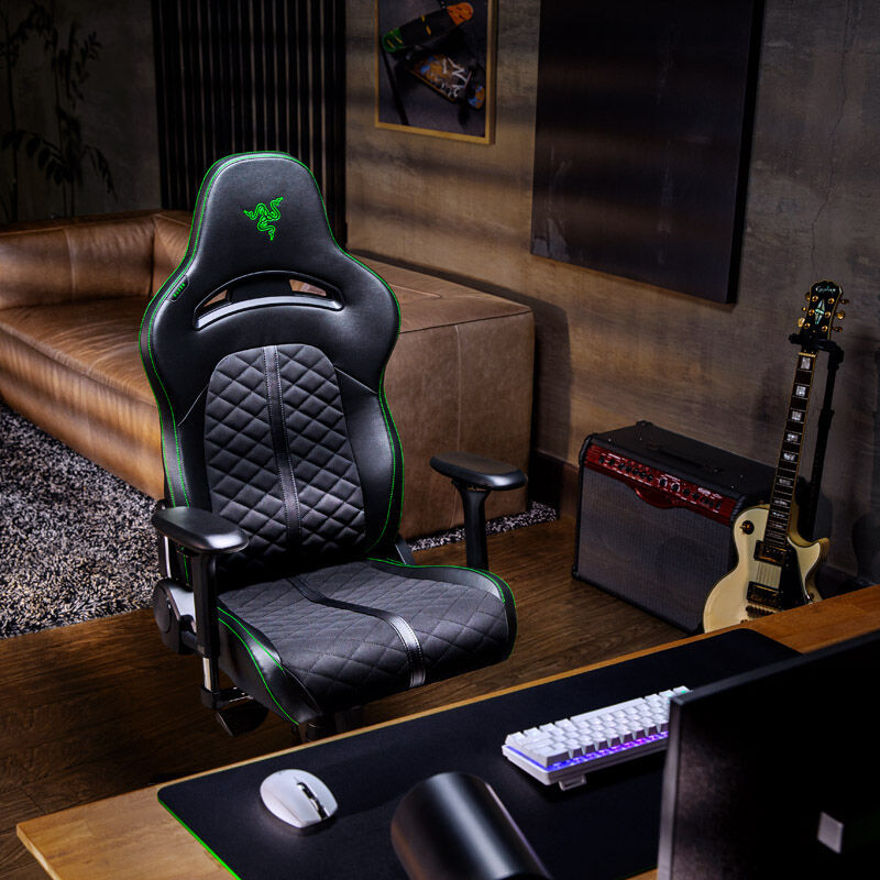 Razer Enki gamingstol svart grønn justerbar ryggstøtte