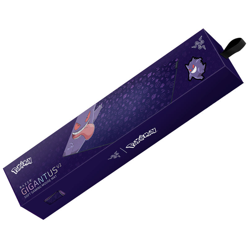 Montert Razer Gigantus V2 musematte Pokémon Gengar Edition XXL på skrivebord