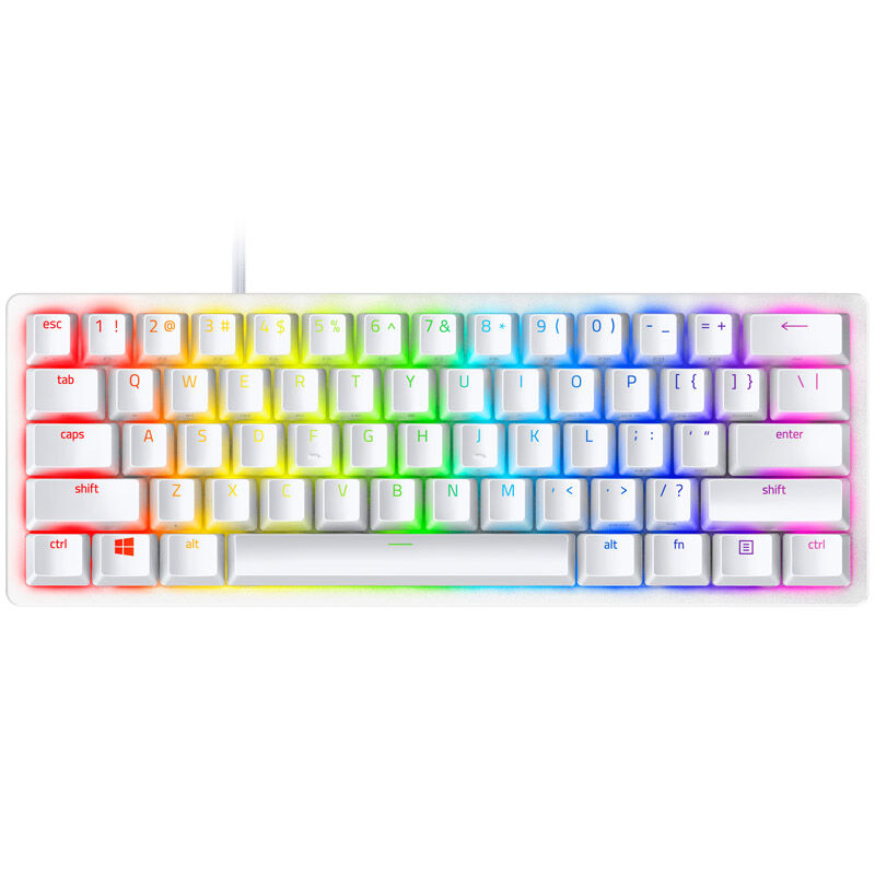 Razer Huntsman Mini Mercury gamingtastatur 60 % optisk hvit bakside