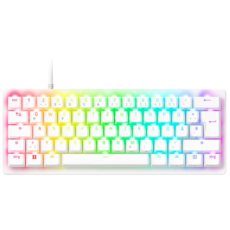 Razer Huntsman V3 Pro Mini gamingtastatur 60% optisk hvit bakside