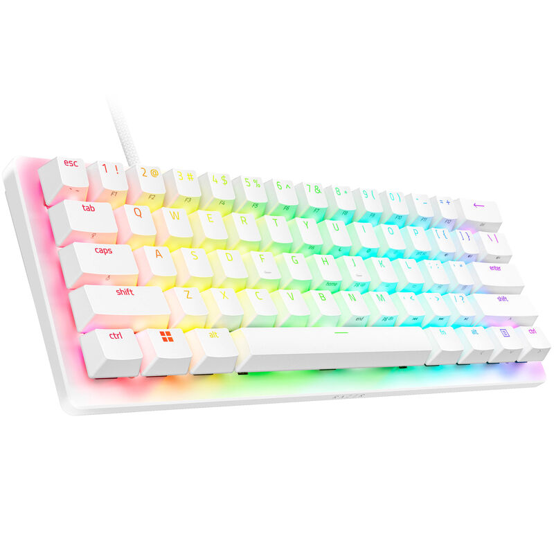 Razer Huntsman V3 Pro Mini gamingtastatur 60% optisk hvit forfra