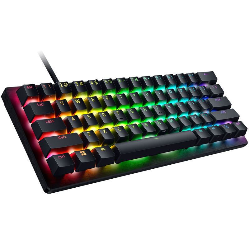 Razer Huntsman V3 Pro Mini gamingtastatur forfra med RGB-belysning
