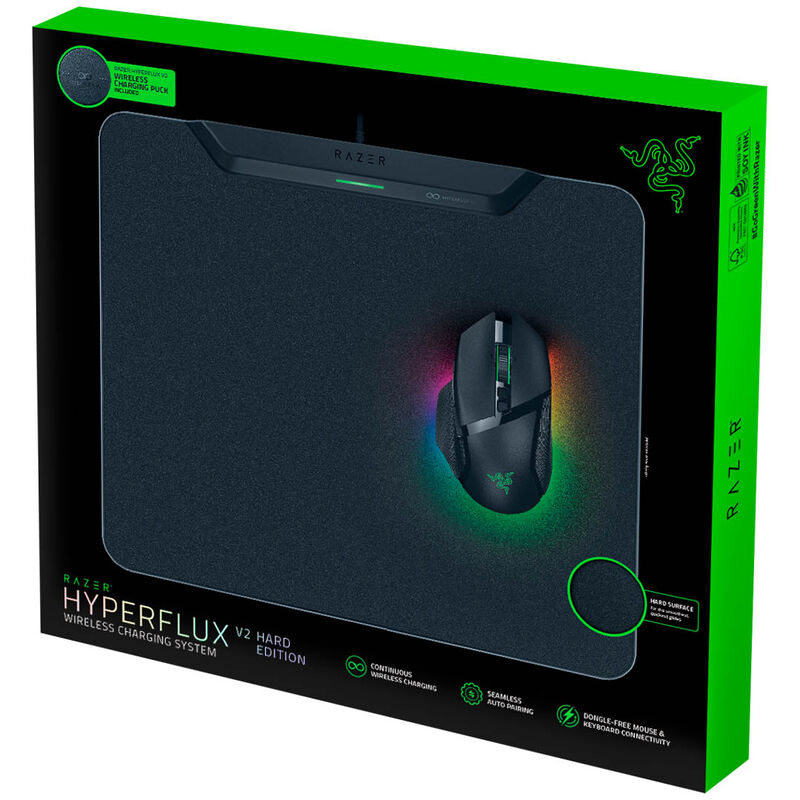 Razer HyperFlux V2 trådløs lading musematte hard overflate i bruk
