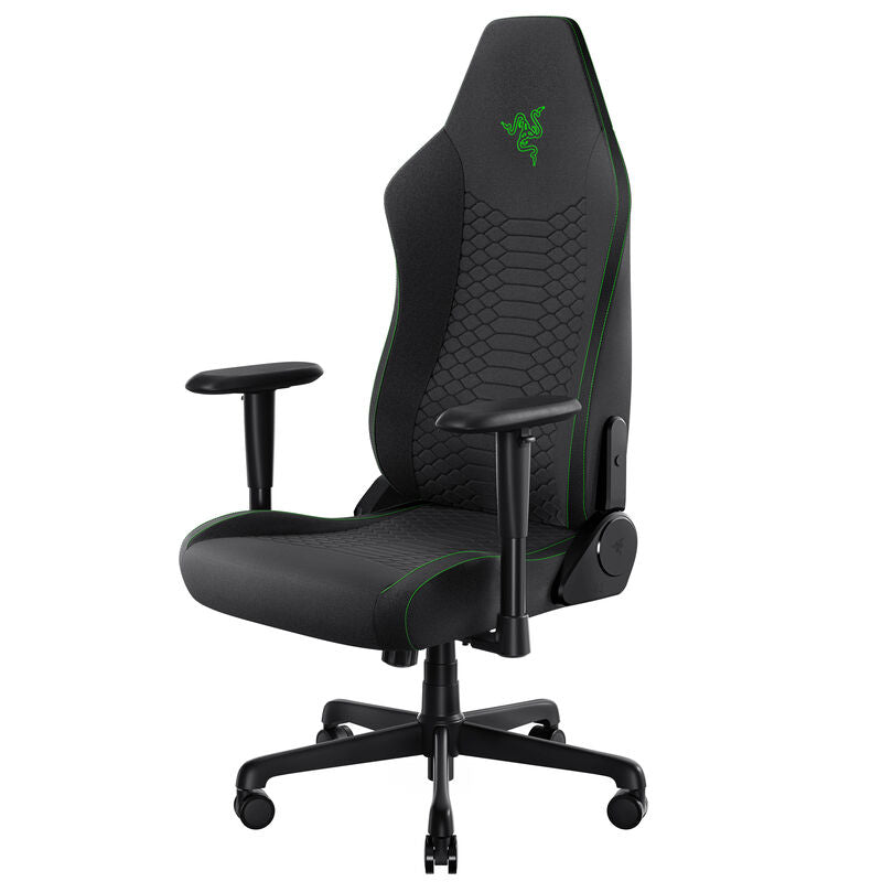 Detalj av stofftrekk på Razer Iskur V2 X gamingstol integrert korsryggstøtte stoff svart
