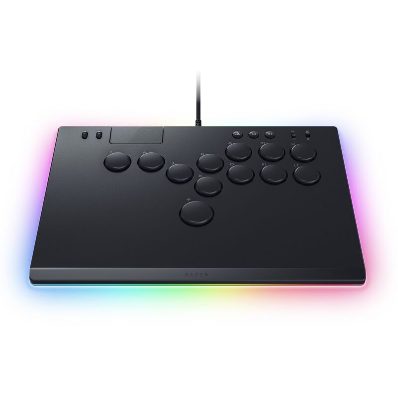 Montert Razer Kitsune All-Button arcade kontroller PS5/PC svart på bord